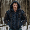 Comstylish Men's Viking Celtic Knot Art Zip Cozy Hooded Cardigan