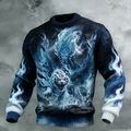 Comstylish Dragon And Tiger Retro Printed Men's Sweater