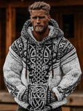 Comstylish Men's Viking Celtic Knot Cozy Casual Hooded Sweater